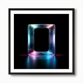 Moke Up Transparent Reflective Glossy Polished Beveled Smooth Sleek Minimalistic Branding (2) Art Print