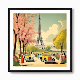 Vintage Paris Eiffel Tower Art Print