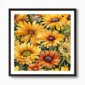 Yellow Daisies Art Print