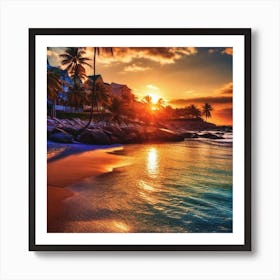 Sunset On The Beach 308 Art Print