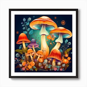 Mushroom Garden 15 Art Print