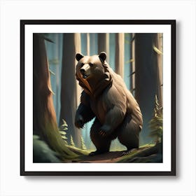 Bear In Forest (54) Art Print