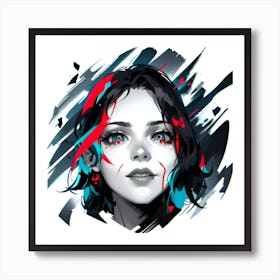 Girl With Blue Eyes Art Print