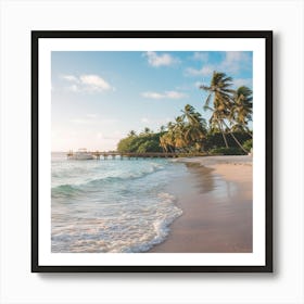 Beach At Sunrise Art Print