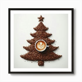 Coffee Beans Christmas Tree 1 Art Print