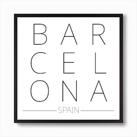 Barcelona Spain Typography City Country Word Art Print