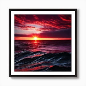 Sunset Over The Ocean 36 Art Print