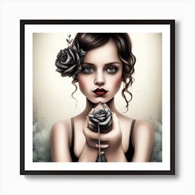 Pretty Goth Girl Art Print