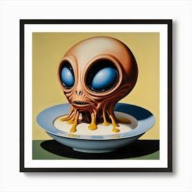 Alien In A Bowl Art Print