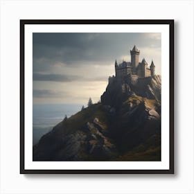 Castle On Top Of A Mountain Art Print