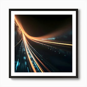 Abstract City At Night Art Print