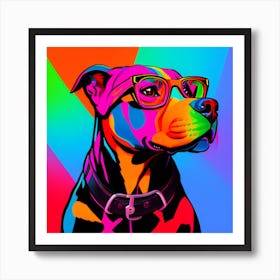 Rottweiler Glasses Print Art Print