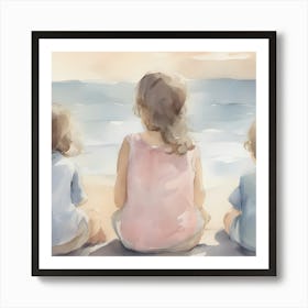 Gentle Day with Siblings Art Print