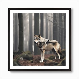 Wolf In The Forest 27 Art Print