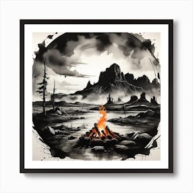 Fire In The Mountains Art Print