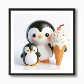 Ice Cream Penguins 5 Art Print