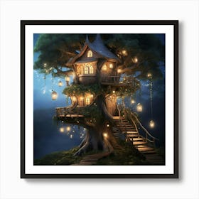 Fairy House paintings art print 1 Art Print