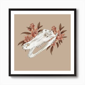 Crocodile Skull Art Print