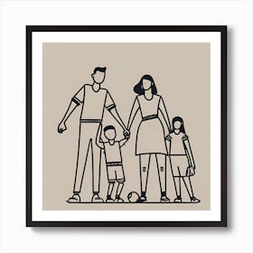 Family Line Drawing Póster