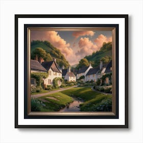 Village By The Stream Art Print