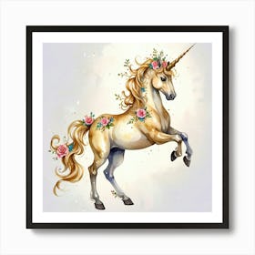 Unicorn With Flowers 4 Art Print