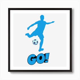 Soccer Player Kicking A Ball Art Print