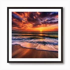 Sunset On The Beach 229 Art Print