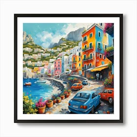 A Vista Of Italy's Coastal Gem Art Print