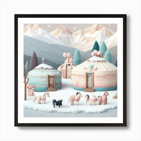 Yurts Art Print