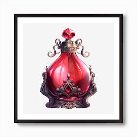 Red Perfume Bottle 6 Art Print