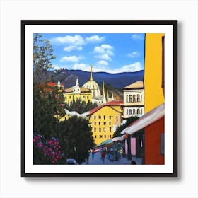 Street Scene In Bosnia Art Print