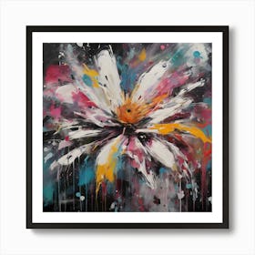 Flower Graffiti Abstract Paint Chaos Color Burst 2 Art Print