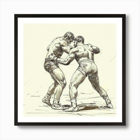 A Greco Roman Wrestling Hand Drawn Sketch Illust 1719334516 2 Art Print