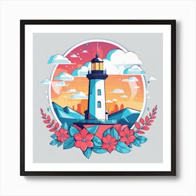 Low Poly Lighthouse (8) Art Print