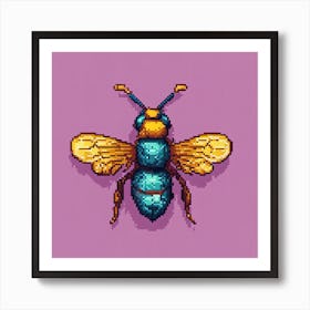 Bee Pixel Art 2 Art Print