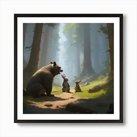 Bears In The Woods 2 Art Print