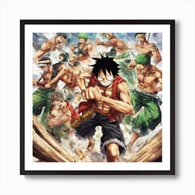 392184 A Fight In One Piece , Luffy And Zoro Anime With S Xl 1024 V1 0 Art Print