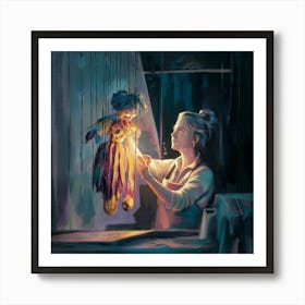 Girl With A Doll Art Print