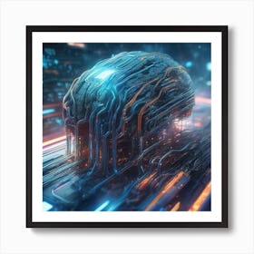 Futuristic Brain Concept Art Print