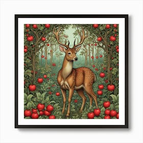 Deer In A Magical Forest The Serene Woodland Art Print