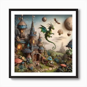 Dragon Castle Art Print