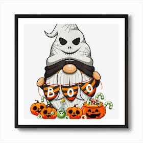 I Am Here For The Boo Funny Gnome Ghost Halloween Art Print