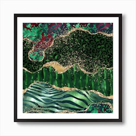 Wild Glitter Agate Texture 01 Art Print
