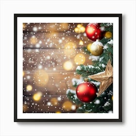 Decorative Snowfall Glow Holiday Tradition Space Festive Light Closeup Decor Season New (25) Art Print