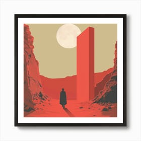 Red Tower In The Desert Art Print