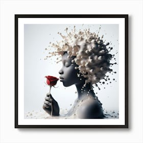 Girl With A Rose 1 Art Print