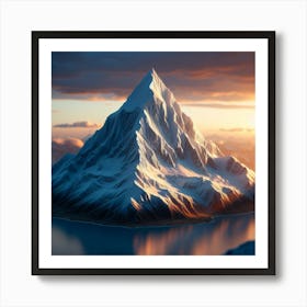 Mountain At Sunset Art Print