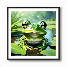 Green Frog's Tranquil Home Art Print