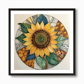 Sunflower Mosaic Art Print