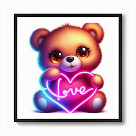 Teddy Bear Love Art Print